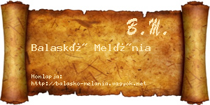 Balaskó Melánia névjegykártya